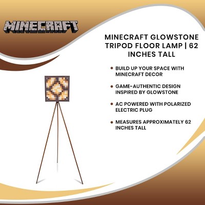Whimsical Glowstone Block Tripod Floor Lamp for Kids, 62"
