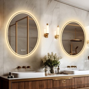 28/31.5in Bathroom Mirrors with Lights Anti Fog Dimmable LED Vanity Mirror IP56 Waterproof - 1 of 4
