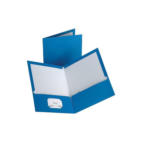 Myofficeinnovations 2-pocket Laminated Folders Light Blue 10/pack ...