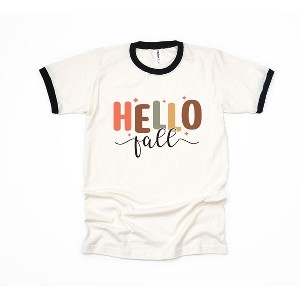 Simply Sage Market Women's Hello Fall Stars Short Sleeve Ringer Tee - 1 of 4