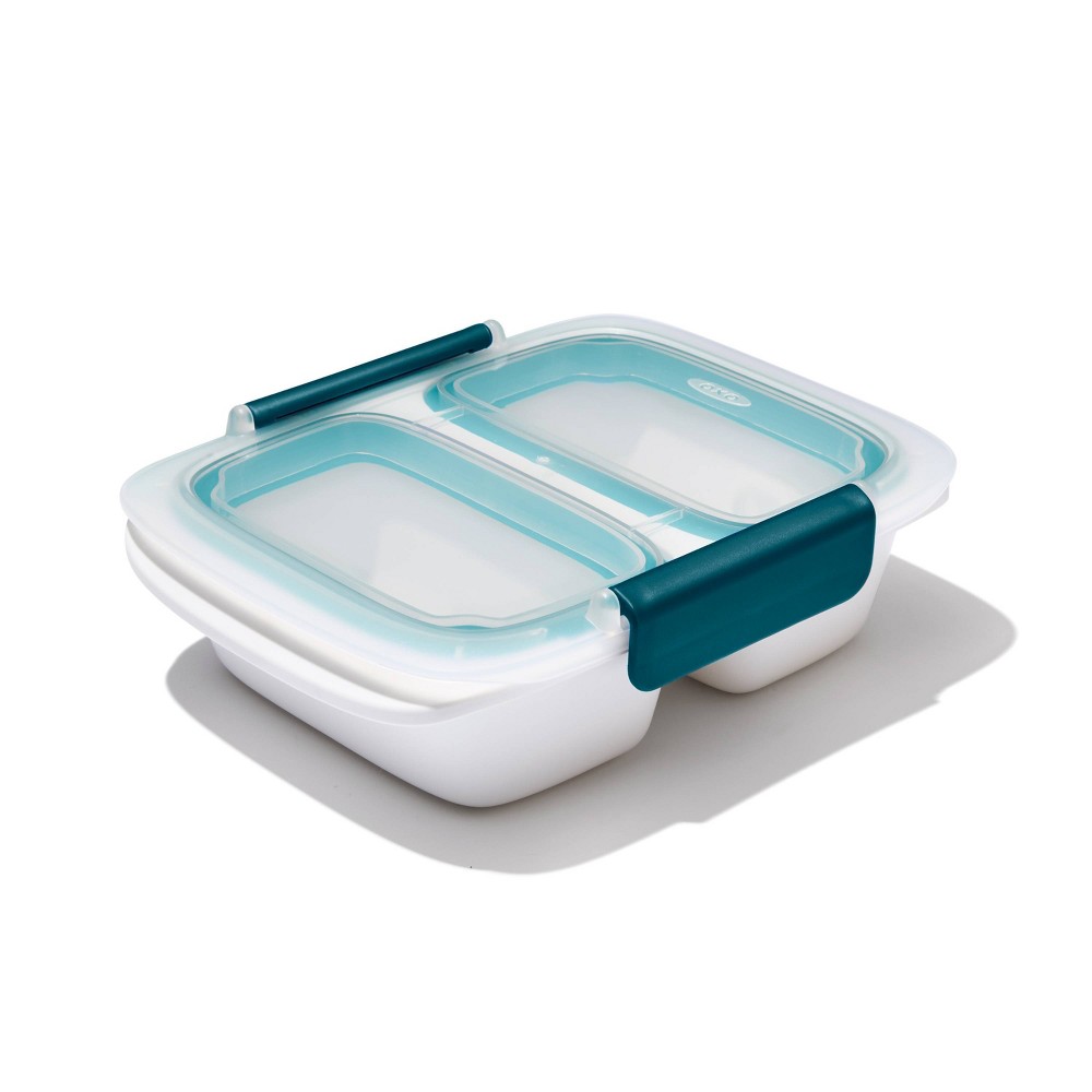 OXO Prep and Go 2c Divided Food Storage Container: Leakproof, 2 Compartment, Dishwasher & Microwave Safe