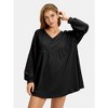EXLURA EXLURA Womens Spring Long Sleeve Shirts V Neck Casual Maternity Tops Loose Babydoll Pullover Dressy Tunic Blouse Outfits 2025 Apricot - 3 of 4