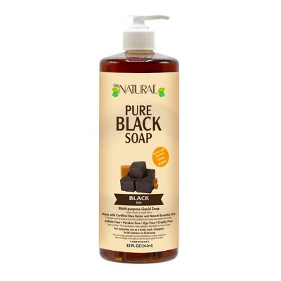 Dr. Natural Pure Black Soap All Natural with Organic Shea Butter - Black - 32 fl oz