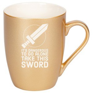 100 North Legendary Hero's 10 Ounce Vegas Gold Metallic Finish, Comfortably Fits Your Hands, New Bone China Coffee Tea Cup Mug, It's Dangerous To Go - 1 of 1