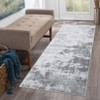 Washable Living Room Rug, Modern Abstract Soft Non Slip Accent Bedroom Rug, Indoor Floor Contemporary Carpet for Bathroom Kitchen, Grey - 2 of 4