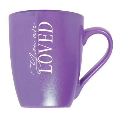 Elanze Designs You Are Loved Passion Purple 10 ounce New Bone China Coffee Cup Mug