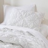 AENKYO Full/Queen Comforter Set, 3-Piece Puffy Embroidery Bedding with Textured Floral Quilting & Elastic Ruching Design - 3 of 4