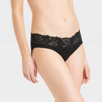 Agnes Orinda Women's Plus Size Panties Underwear Lace Breathable Mid Waist  Stretch Briefs Black Medium : Target