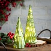Illuminated Glass Cone Tree Green 8.75"H Glass Set of 2 - 3 of 4