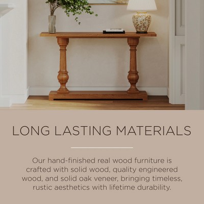 Arthur 60" Antiqued Natural Solid Wood Console Table