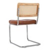 Whizmax 2PCS Dining Chairs Set, Modern Industrial Upholstered Chairs With Rattan Backrest Dining Room Chairs, Brown - 4 of 4