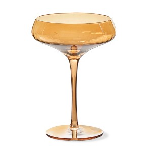 TAG Chelsea Optic Coupe Glass Amber - 12oz Drinkware for Everyday Use, Hand Wash Only, 6.5" H x 4.5" L x 4.5" W - 1 of 3