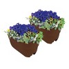 Bloomers 2pc Railing Polyethylene Outdoor 2 Planter Pots Brown - 4 of 4