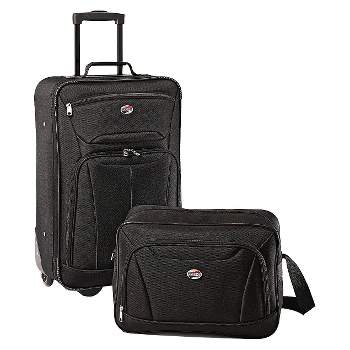 American Tourister Fieldbrook II 2pc Softside Checked Luggage Set - Black