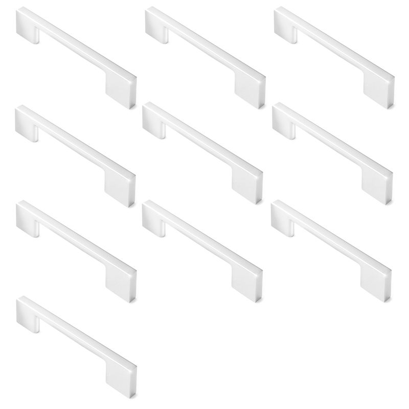 Cauldham Solid Kitchen Cabinet Pulls Handles (3-5/8" Hole Centers) - Modern Thin Profile Drawer/Door Hardware - Style M255 - Polished Chrome, 3 of 6
