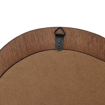 Classic Brown Wood Frame Irregular Wall Mirror