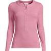 Lands' End Women's Drapey Rib Skimming Long Sleeve Henley - 3 of 3