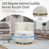 Kumasinova 360° Swivel Cuddle Barrel Chair, Velvet Fabric Accent Chair, Round Sofa Chair, Comfy Armchair for Living Room, Bedroom, Nursery, Office - 3 of 4