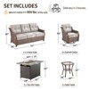 Buenhomino Patio Furniture Set with Fire Pit Table 41 in 50,000 BTU,5 Piece Wicker Outdoor Conversation Sets,Outdoor Swivel Rocker Chairs Patio Sofa - 3 of 4