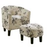 Sapphtopaz 1pc Retro Design-Inspired Accent Chair Upholstered Lounge Chair with Ottoman, Round Backrest Living Room Chair Compact Chair - 4 of 4
