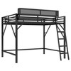Ridstar 82.7 in. W Queen Size Metal Loft Bed with Ladder & Storage Shelves for Kids & Teens-Black - 4 of 4