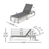 GDFStudio Cape Coral Outdoor Mesh and Aluminum Armless Adjustable Chaise Lounges - 3 of 4