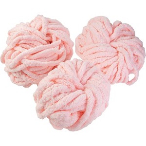 iDIY Chunky Yarn 3 Pack Skeins (72 Yards) - Light Pink - Fluffy Chenille Yarn Perfect for Soft Blankets, Arm Knitting, and DIY Crafts and Projects - 1 of 4