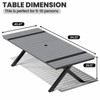 Crestlive Products Outdoor Dining Table for 8-10 People Patio Rectangle Table, Aluminum Frame with Durable Wood-Like Tabletop and Umbrella Hole Brown - 2 of 4