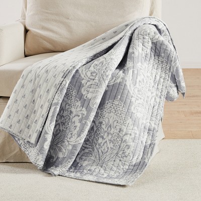 Belhaven Damask Quilted Throw Grey - Levtex Home