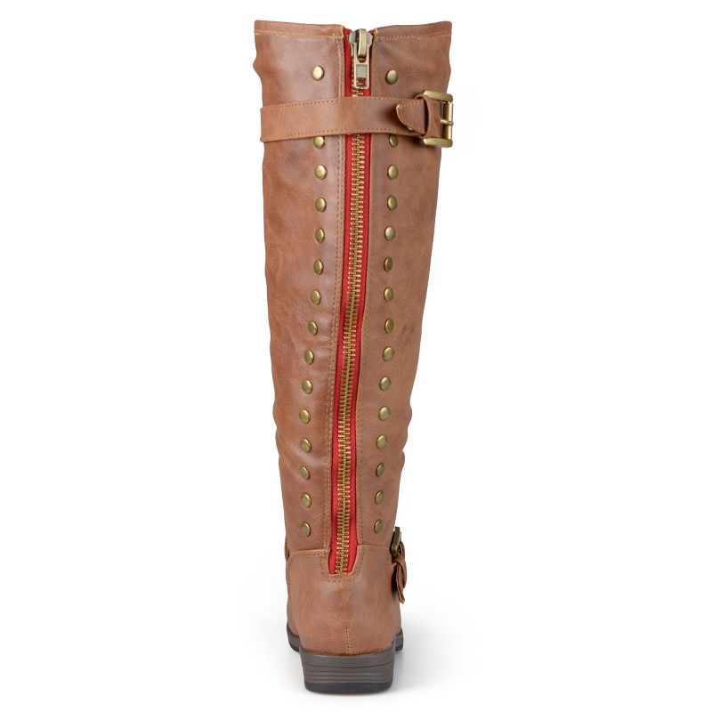 Journee Collection Womens Spokane Stacked Heel Riding Boots, 4 of 11