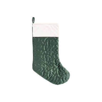 C&F Home Ivory Cuff Green Velvet Stocking