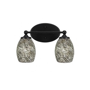 Toltec Lighting Capri 2 - Light Vanity in  Matte Black with 5" Natural Fusion Shade - 1 of 1