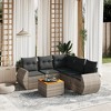 vidaXL Garden Sofa Set Grey PE rattan Modular Removable Covers - 2 of 4