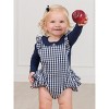 RuffleButts Baby Girls Flutter Overall Romper - 3 of 4