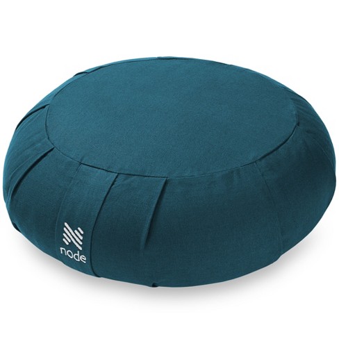 Node Fitness Zafu Meditation Cushion, 15 Round Yoga Pillow - Teal