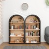 43" Tall Freestanding Arched Bookcase with Open Display Shelves, 4-Tier Narrow Bookshelf for Small Spaces, Living Room, or Study-The Pop Home - 2 of 4