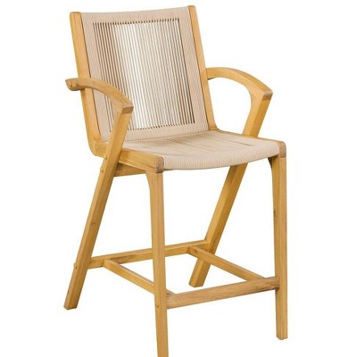 Boraam Luca Tan Rope Counter Height Barstool Honeycomb Finish