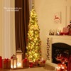 Tangkula 5/6/7/8/9FT Artificial Christmas Tree Pre-lit Pencil Xmas Tree with 296/390/499/591/699 Branch Tips 150/180/200/300/400 Warm White LED Lights - 4 of 4