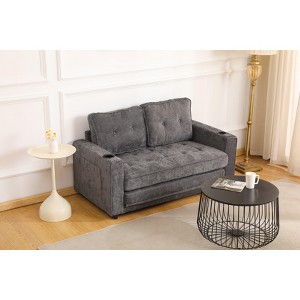 Racxily 55" 3 Fold Sofa Bed, Convertible Futon Couch sleeper sofa, Small Loveseat Sofas for Small Spaces, Living Room, Apartment - 1 of 4