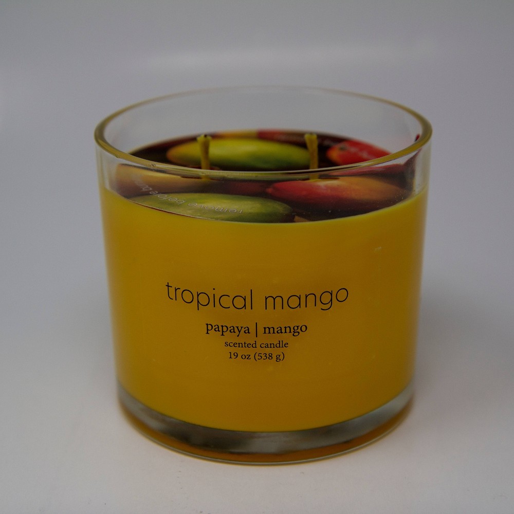 10oz Glass Jar 2-Wick Tropical Mango Candle - Room Essentials™