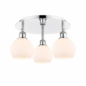 Athens - 3 Light Flush Mount In Industrial Style-8.63 Inches Tall and 17.75 Inches Wide - 1 of 1