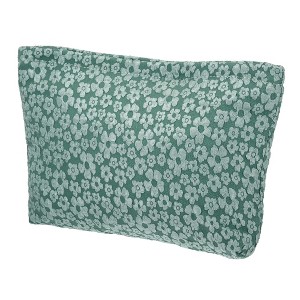 Unique Bargains Portable Travel Floral Canvas Zipper-Closure Makeup Bag 1 Pc - 1 of 4