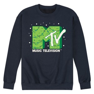 Men's - MTV - Christmas Tree Logo Graphic Fleece Sweatshirt - 1 of 4