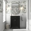 Vynxaria 30 inch Snow White Single Sink Freestanding Bath Vanity with White Ceramic Top Two Soft Close Drawers One Soft Close Door Adjustable Shelf - 2 of 4