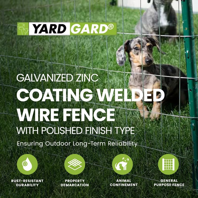 YardGard 16 Gauge Galvanized Zinc Coating Welded Wire Fence with Polished Finish Type for General Purpose Fence, Tools, and Home Improvement, Gray, 2 of 7