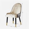 Modern Faux Leather Upholstered Dining Room Chair Set of 2,Armless Home Office Padded Chairs,Side Chairs,Wooden Kitchen Dining Chairs-Cuddlewood - 4 of 4