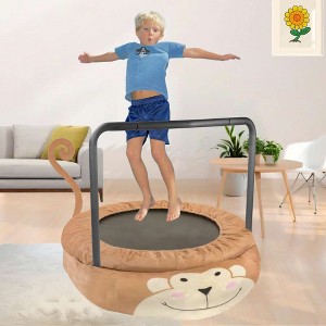 BestParts 36'' Monkey Kids Trampoline with Safety Handle, Foldable Indoor & Outdoor Mini Trampoline for Toddlers - 1 of 4