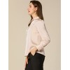INSPIRE CHIC Women's Puff Long Sleeve Point Collar Vintage Button Work Satin Shirt - 4 of 4