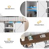 TackView 70" Farmhouse TV Stands for 80" TVs, Rustic Wooden Entertainment Center with Adjustable Shelves & Sliding Barn Door - 4 of 4