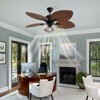 YIYIBYUS 52In Modern Ceiling Fan with 5 Brown Tropical Palm Leaf Shaped Blades - 3 of 4